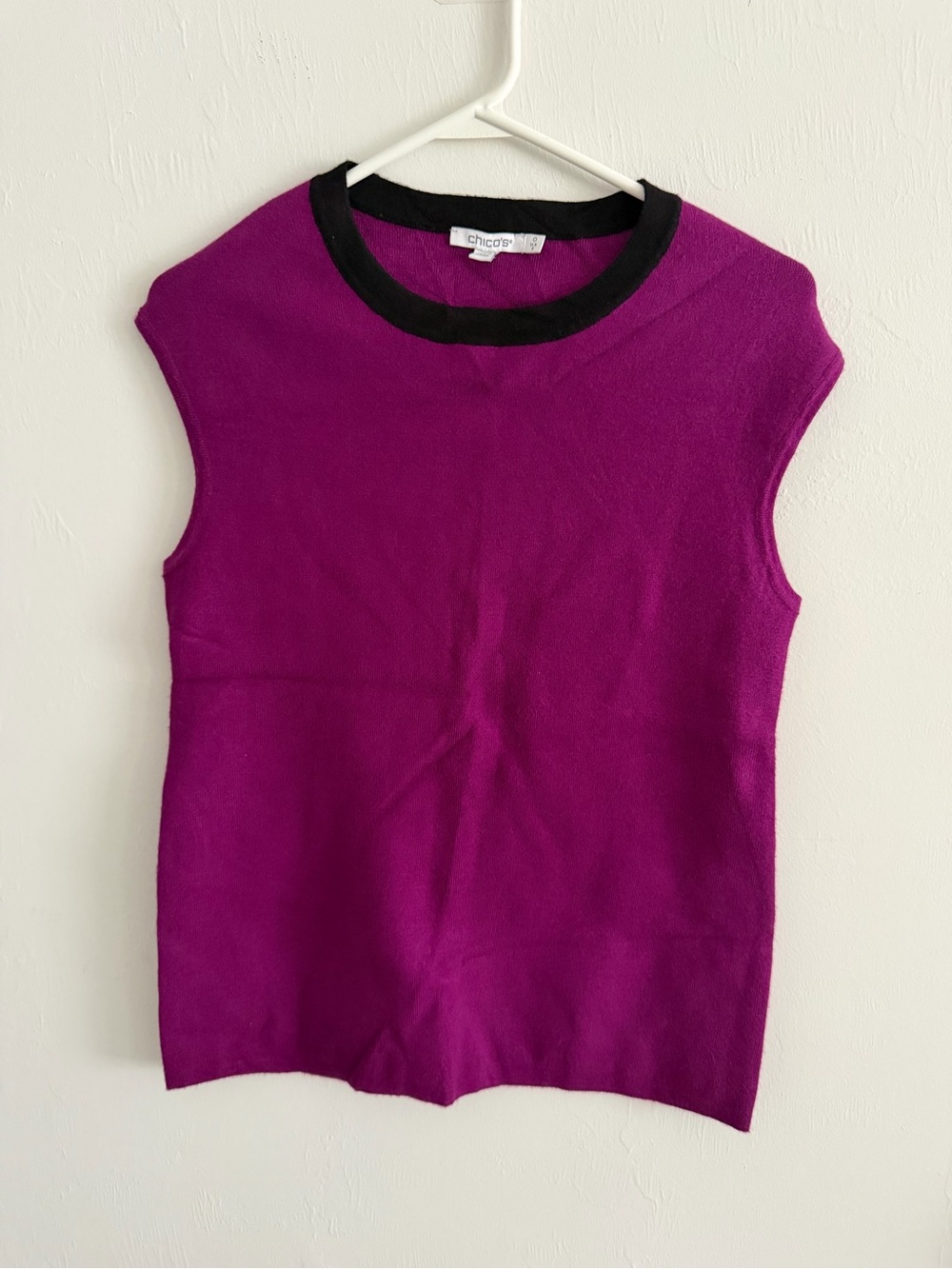 Chico's Kids Sleeveless Magenta Tank with Black Neckline